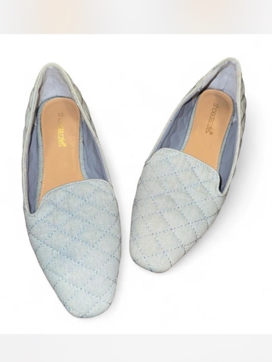 Shoe Dazzle Shoes - Shoe Dazzle Quilted Pale Blue Slip-On Loafers
